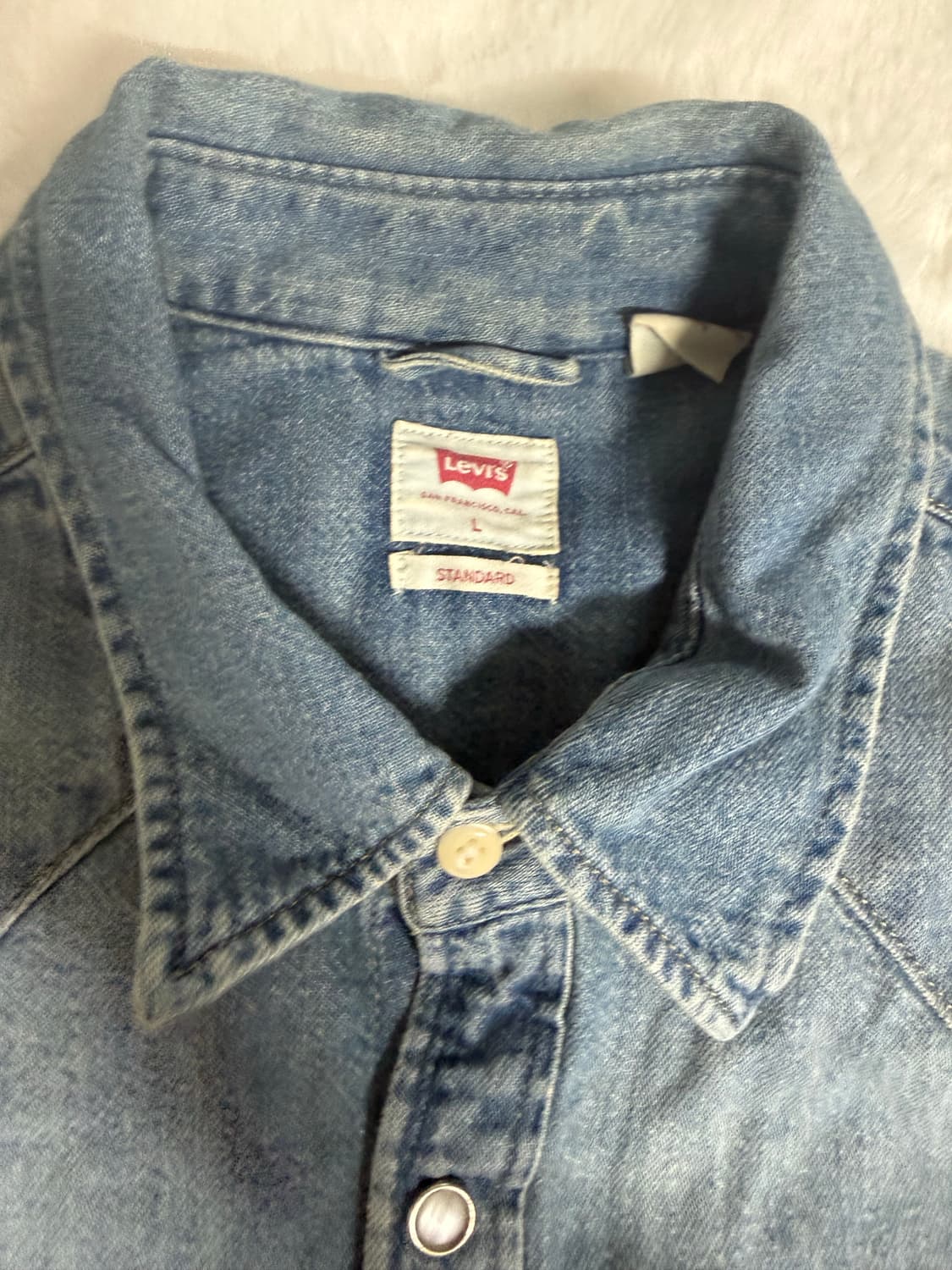 [L] 리바이스 바스토우 웨스턴 데님 셔츠 연청 상품이미지3