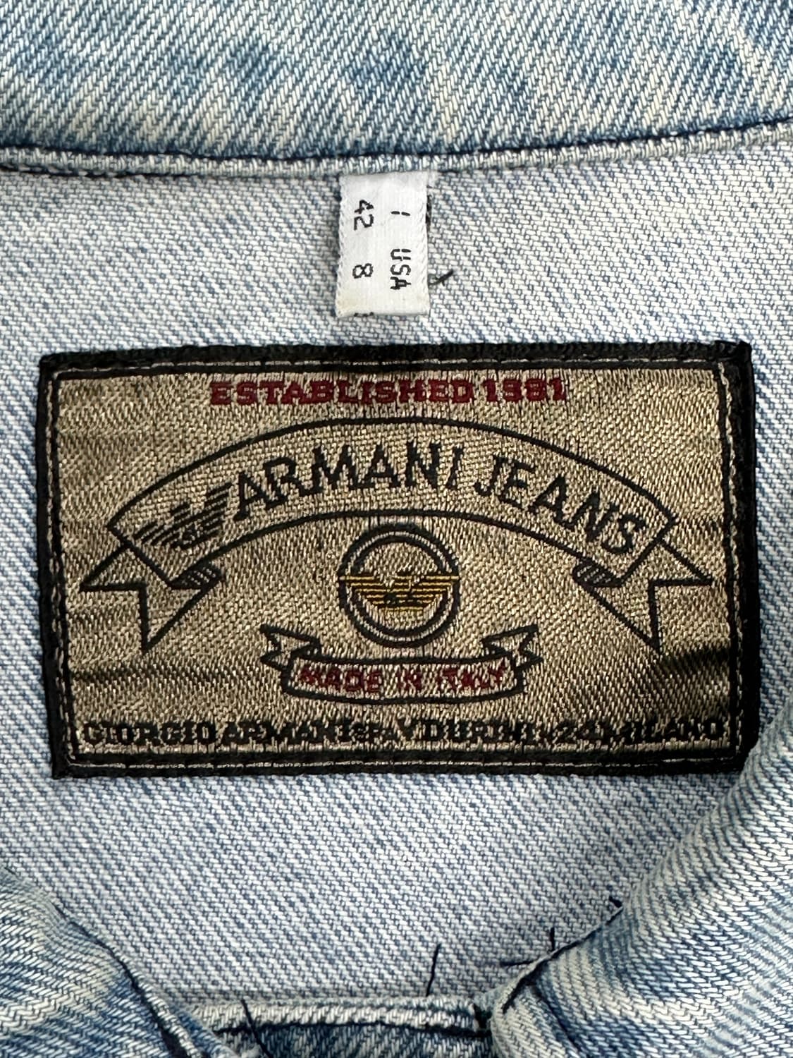 80s Armani Jeans 데님 트러커 자켓 M 상품이미지8
