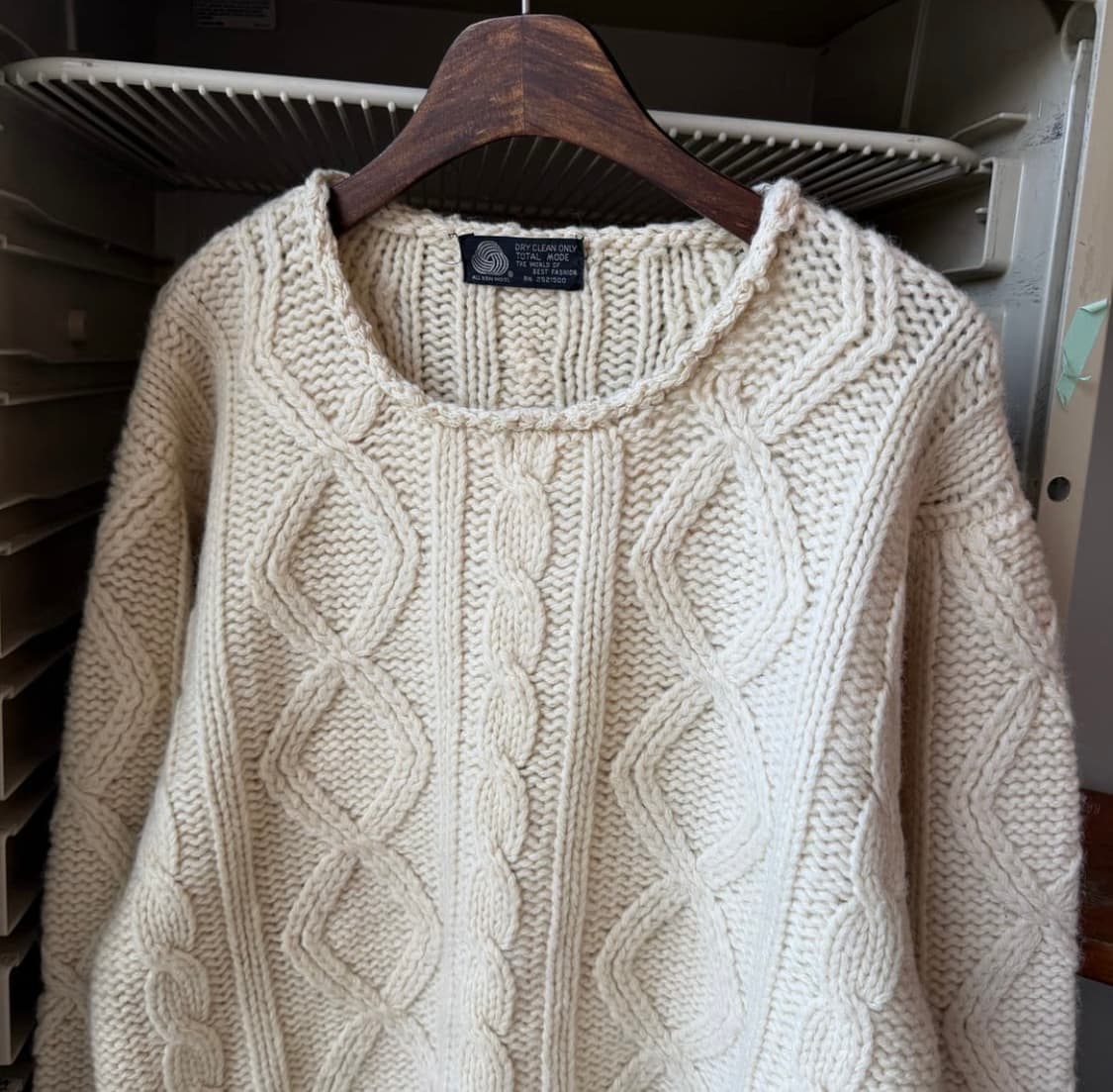 빈티지 아이보리 케이블 폼폼니트 /핸드메이드꽈배기 코이세이오 상품이미지2