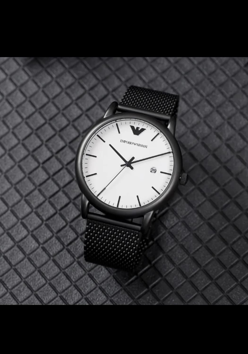 아르마니 슬림 블랙 메쉬시계 AR11046 상품이미지1