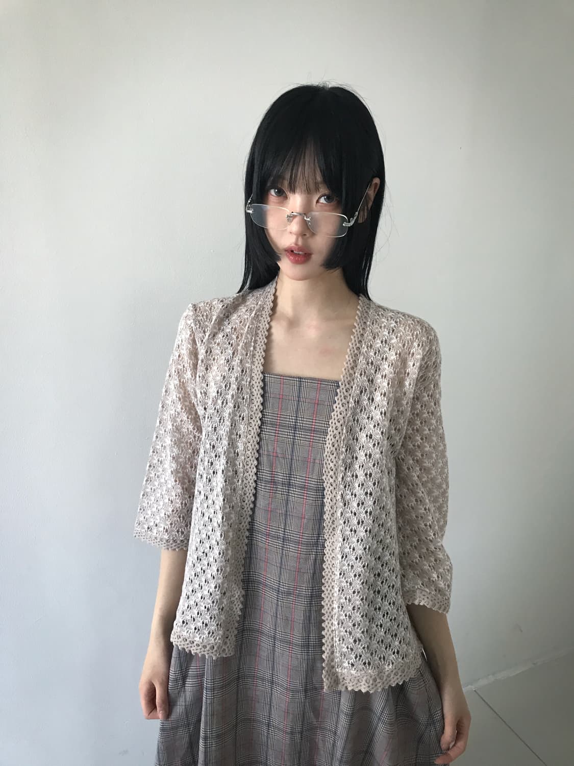 Vintage Punching Knit Cardigan(Beige 상품이미지7