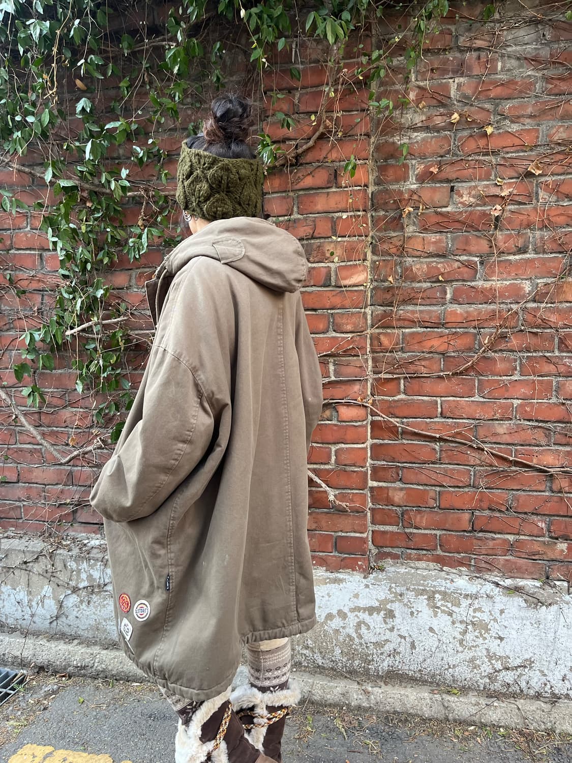 drugstores 카키 양털 후드 야상 아우터 상품이미지6