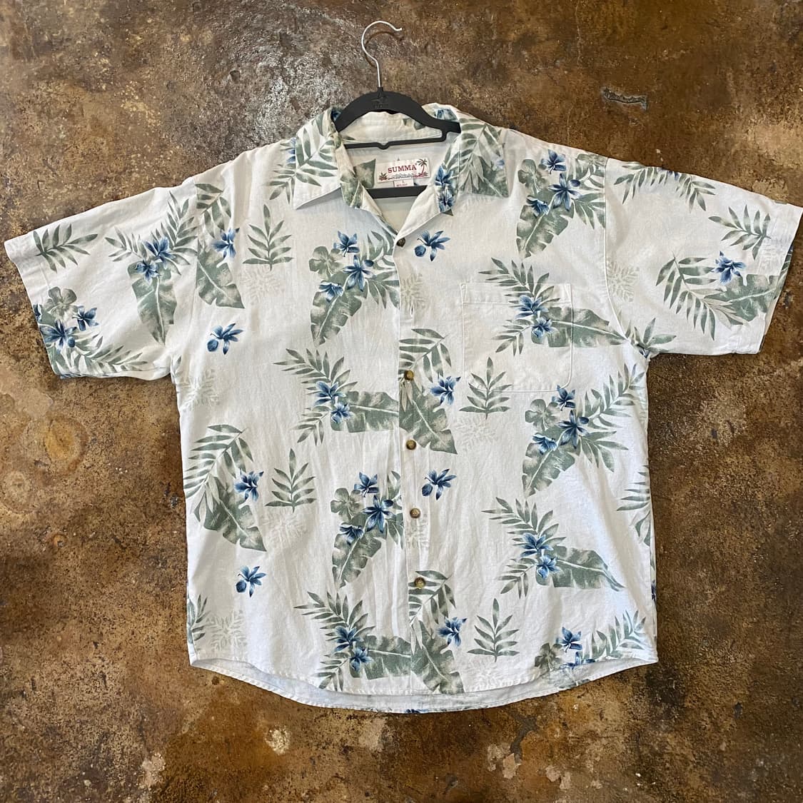 빈티지 플라워 실크 반팔 셔츠 상품이미지1