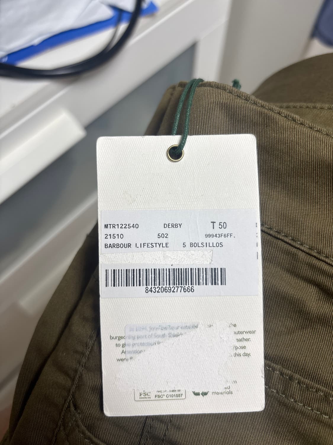 바버 라이프스타일 더비 치노 팬츠 T50 새상품 상품이미지1