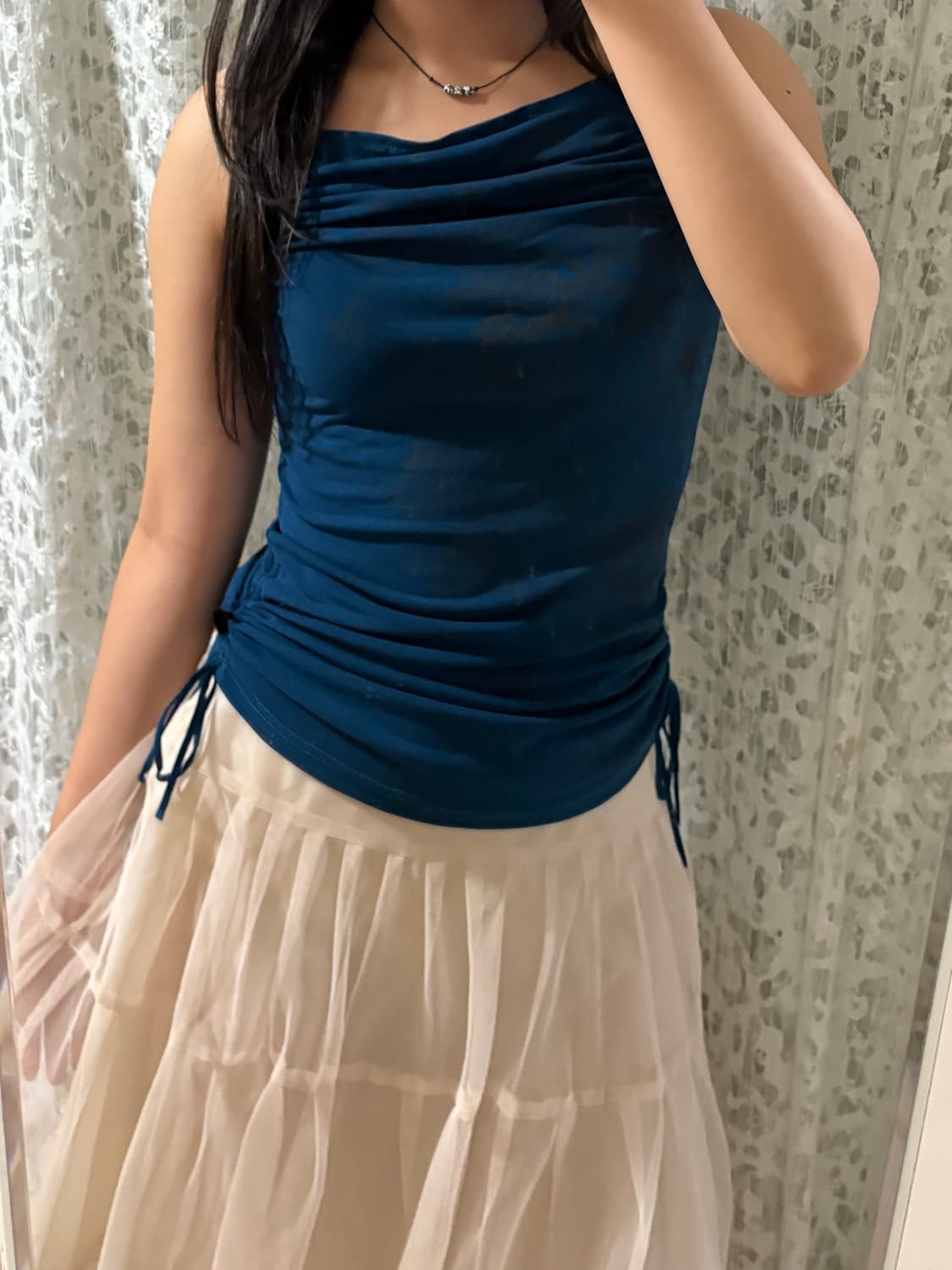 Blue oriental sleeveless 상품이미지4