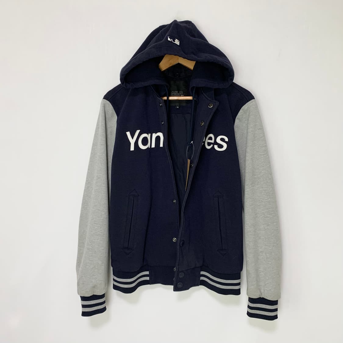MLB 양키스 후드 스타디움 봄버자켓 네이비 그레이 야구 점퍼 95 상품이미지1