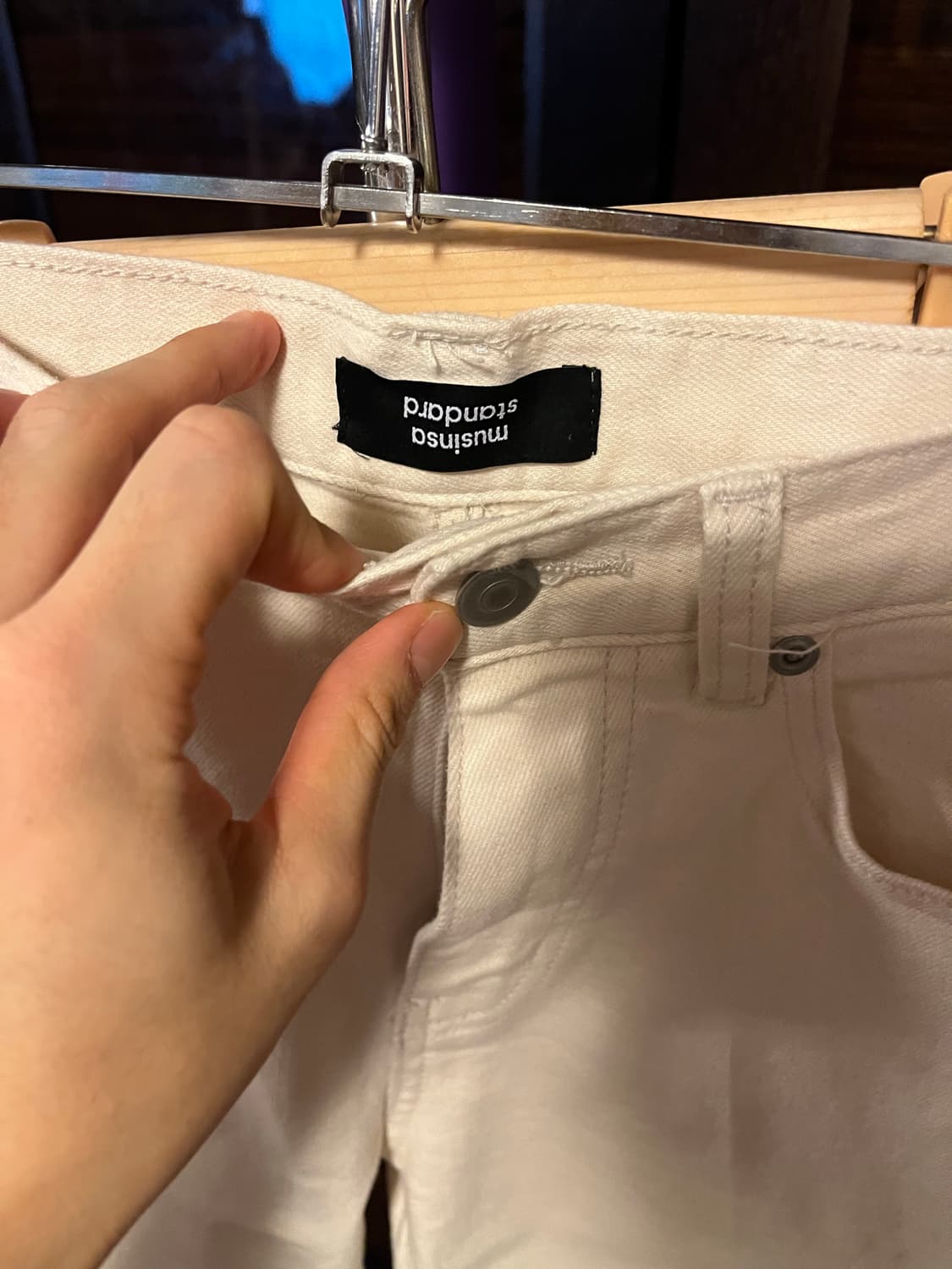 [남성28]무신사스탠다드 테이퍼드 크롭 데님 팬츠 크림 상품이미지7