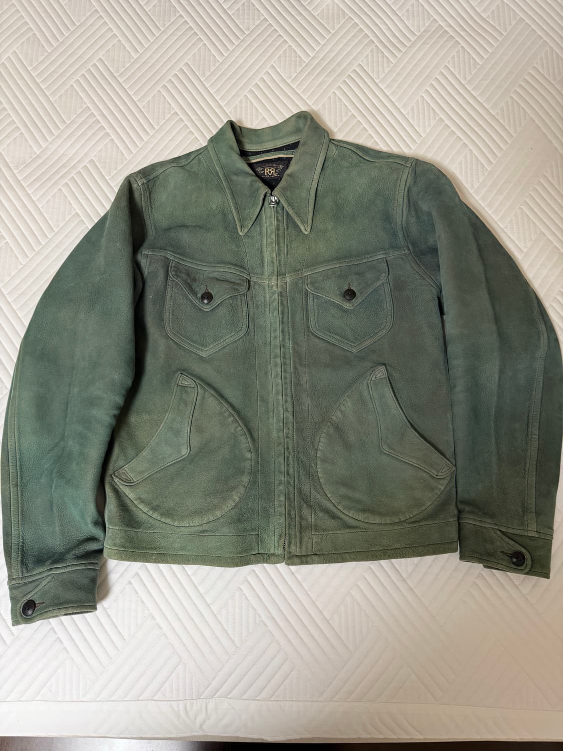 더블알엘 인디고 가죽 자켓 상품이미지1