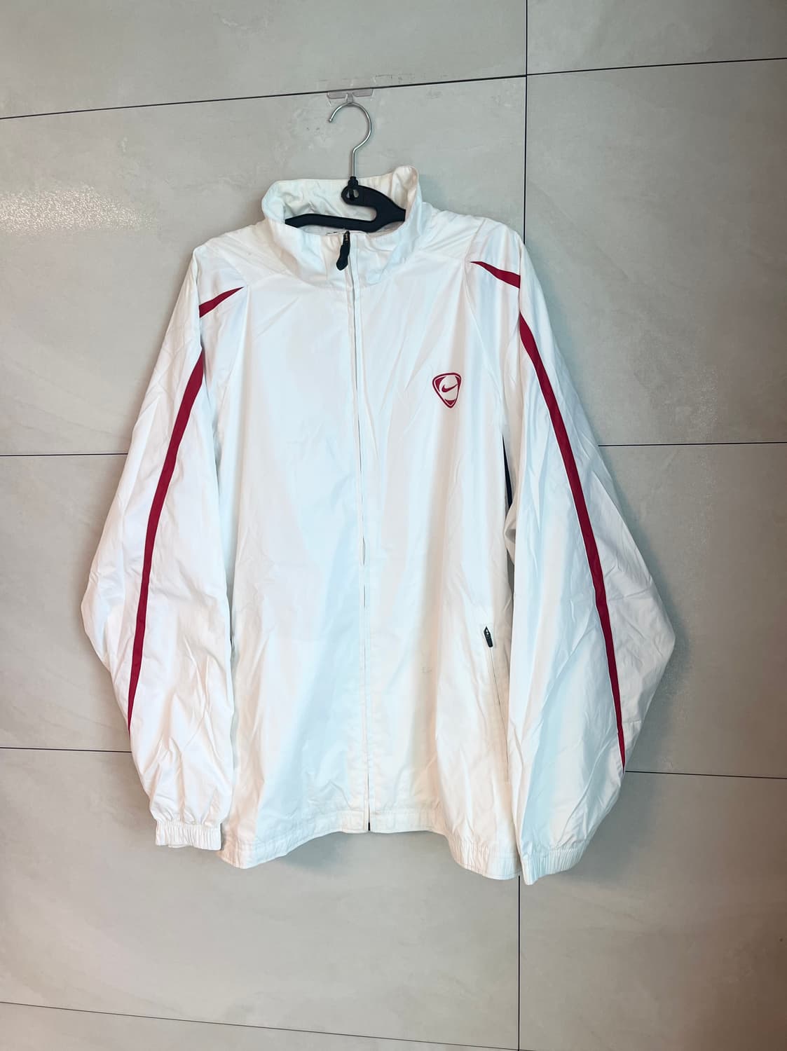 [2XL] 00s 나이키 올드스쿨 팀포 바람막이 화이트/레드 상품이미지4