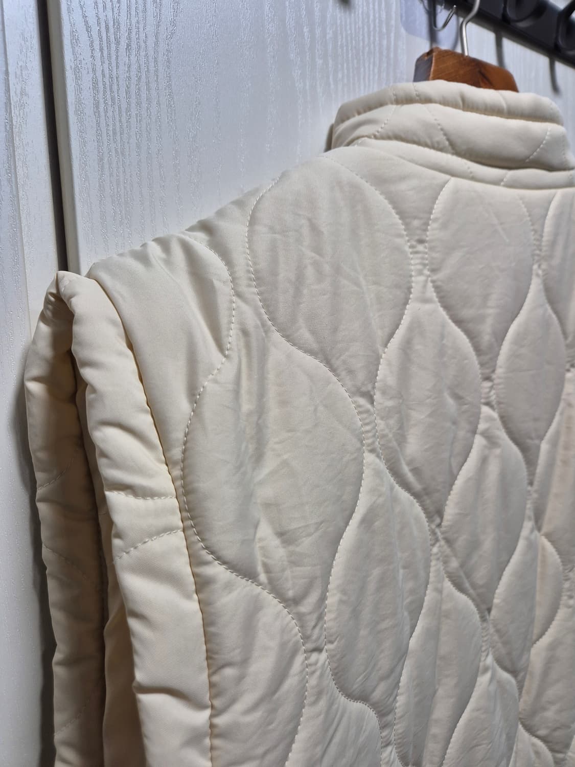 빈티지 아이보리 퀼팅 패딩 조끼 상품이미지9