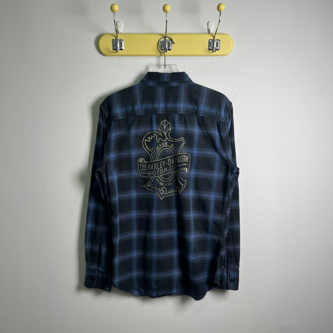 할리데이비슨 블루 체크 플란넬 셔츠 L 상품이미지2