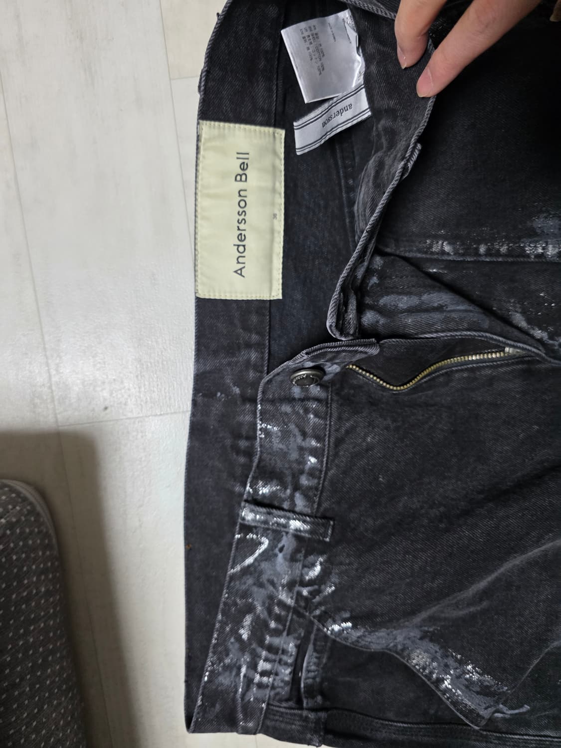 앤더슨벨 왁스 코티드 와이드 데님진 36 상품이미지5