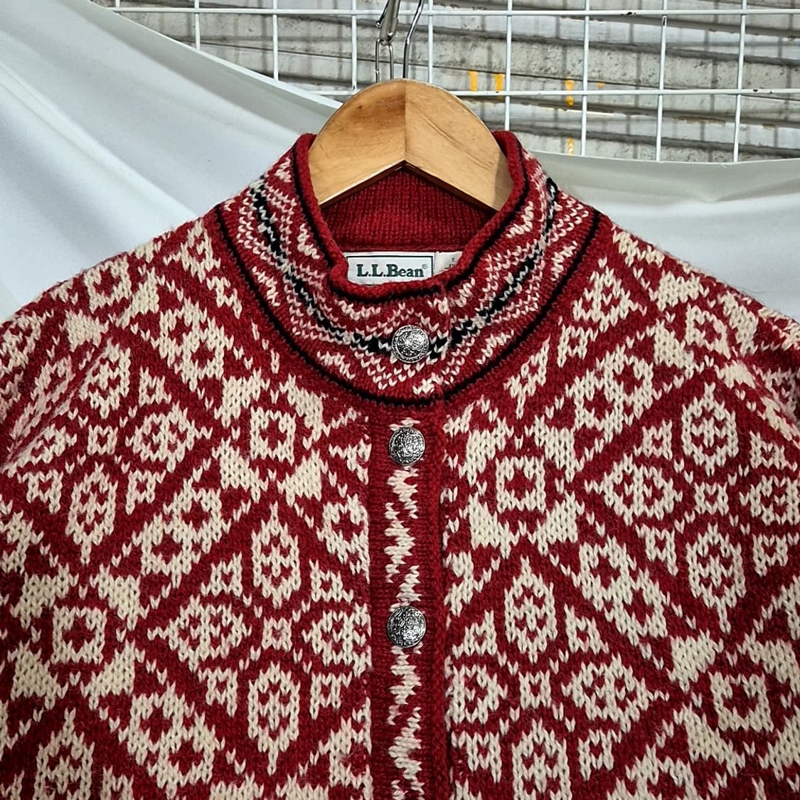L.L.Bean 엘엘빈 빈티지 노르딕 페어 울 가디건 상품이미지2