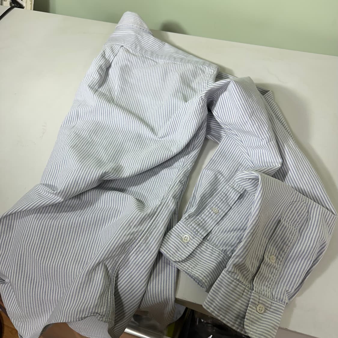 L 폴로 랄프로렌 커스텀핏 포니로고 스트라이프 옥스퍼드 셔츠 상품이미지6