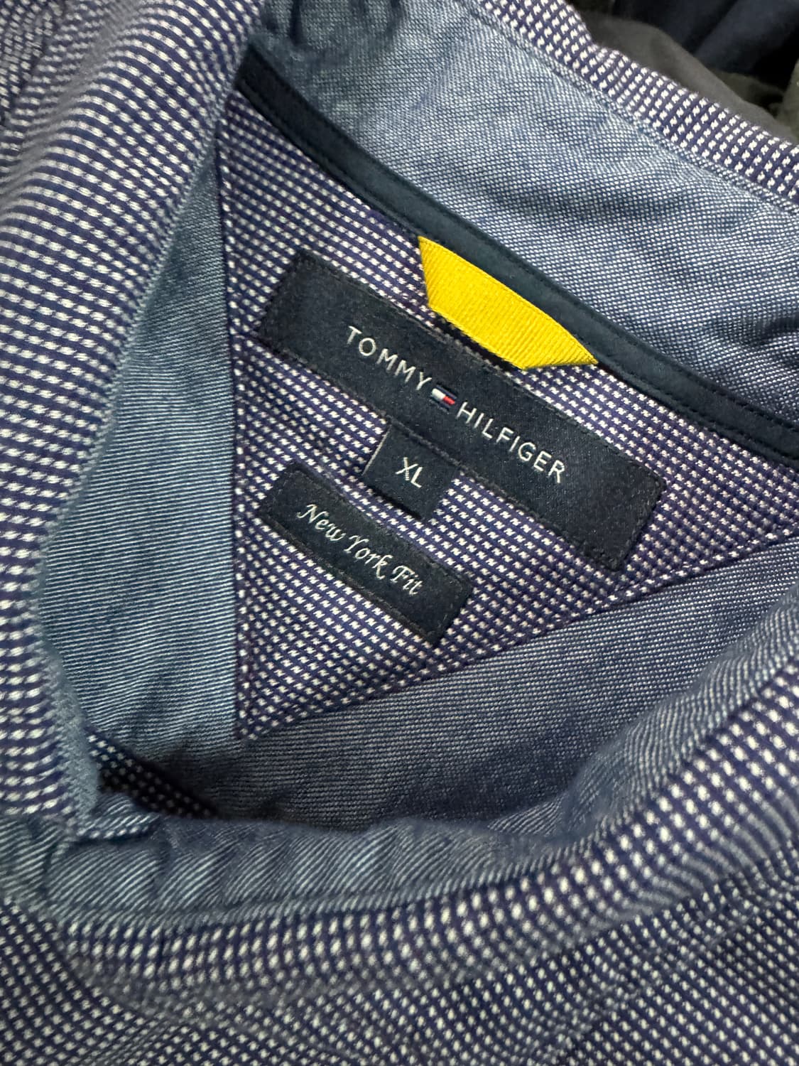 정품 타미힐피거 뉴욕핏 체크셔츠 XL 네이비 상품이미지3