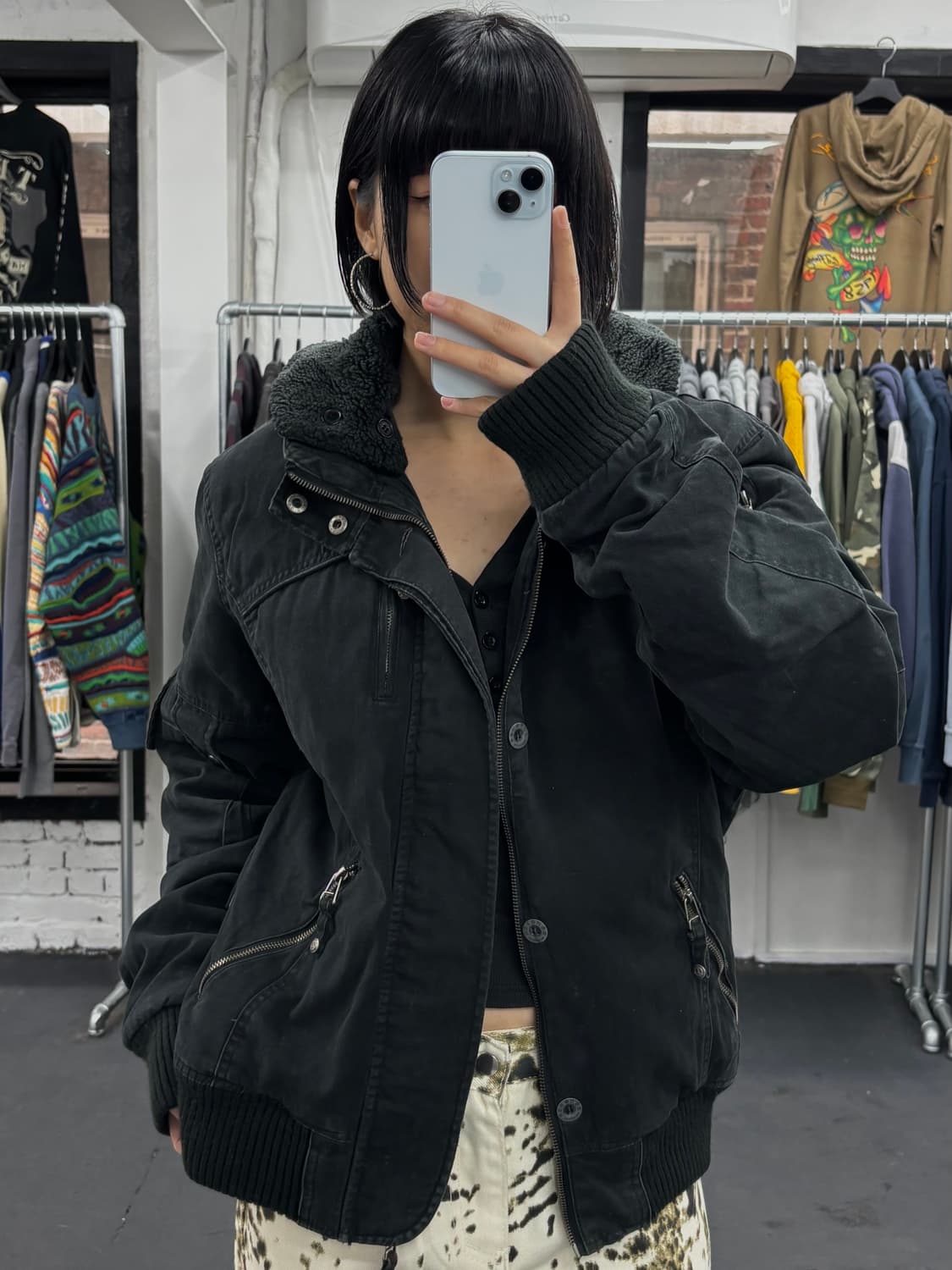 VTG 3QR Y2K 블랙 자켓 상품이미지2