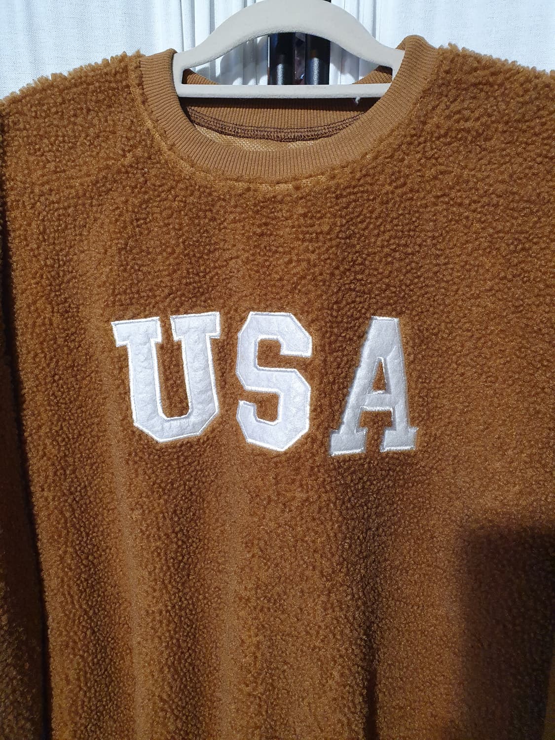 USA 뽀글이 플리스 맨투맨 브라운 XL 2200319 상품이미지5