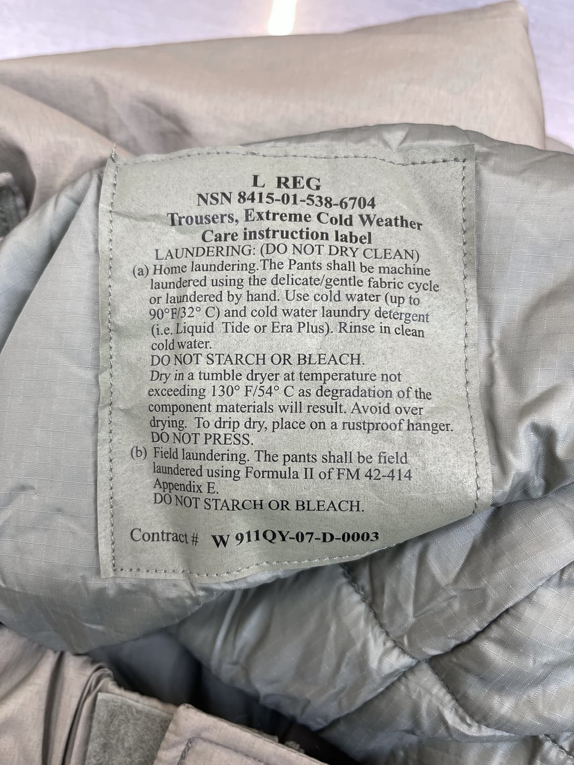 와일드띵스 Ecwcs 프리마로프트 레벨 7 팬츠 상품이미지7