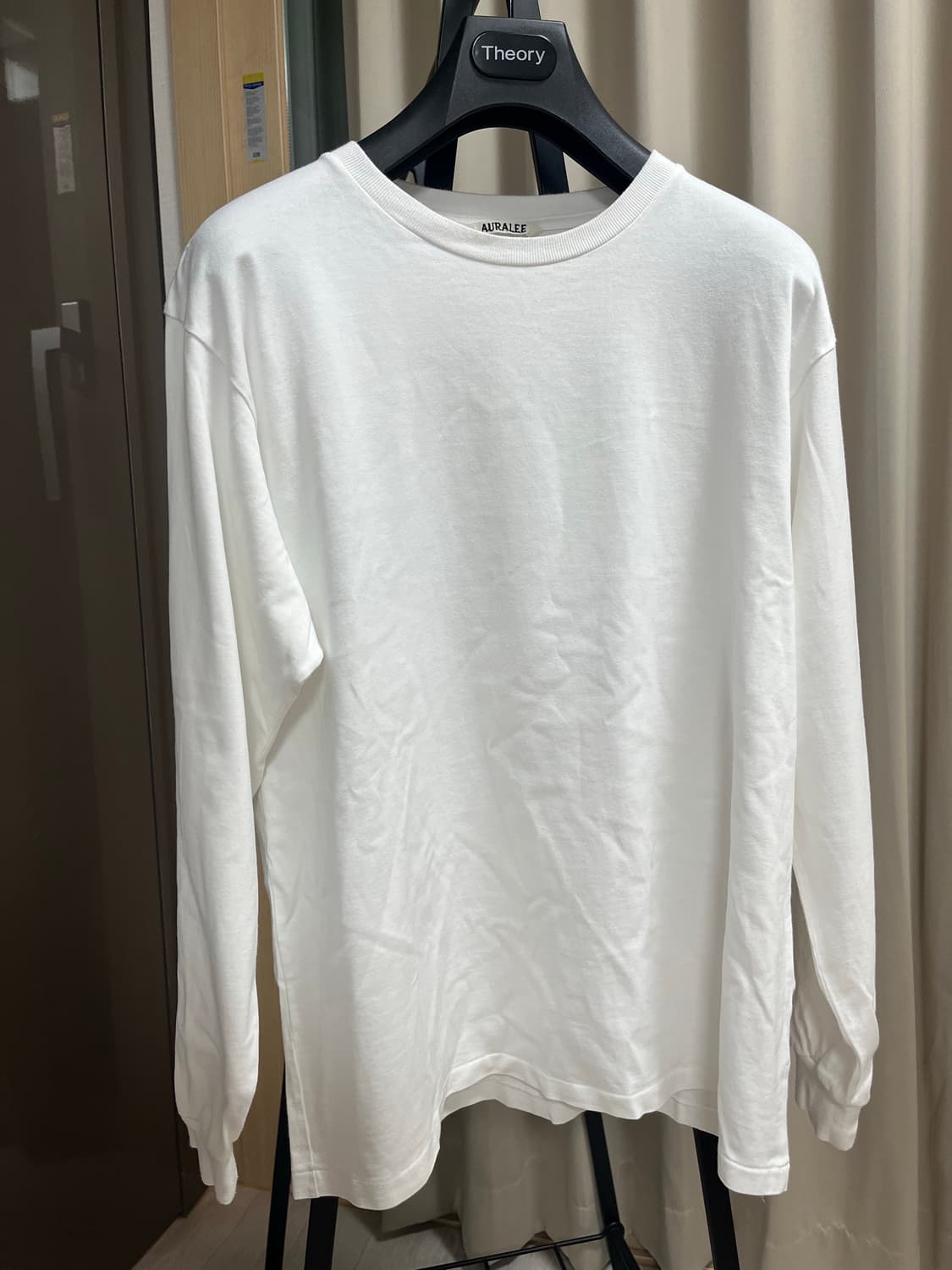 오라리 / 러스터 플레이팅 L/S 티셔츠 화이트 / 3사이즈 상품이미지1