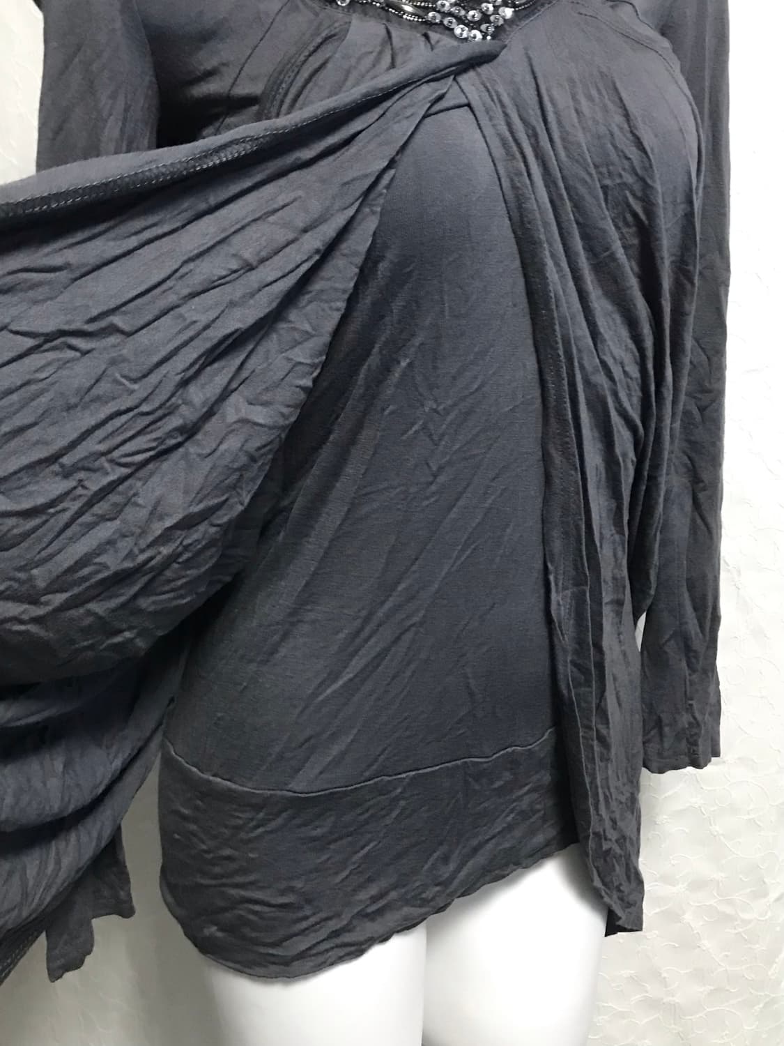 빈티지 아카이브 그런지 드레이프 큐빅 롱슬리브 탑 상품이미지4