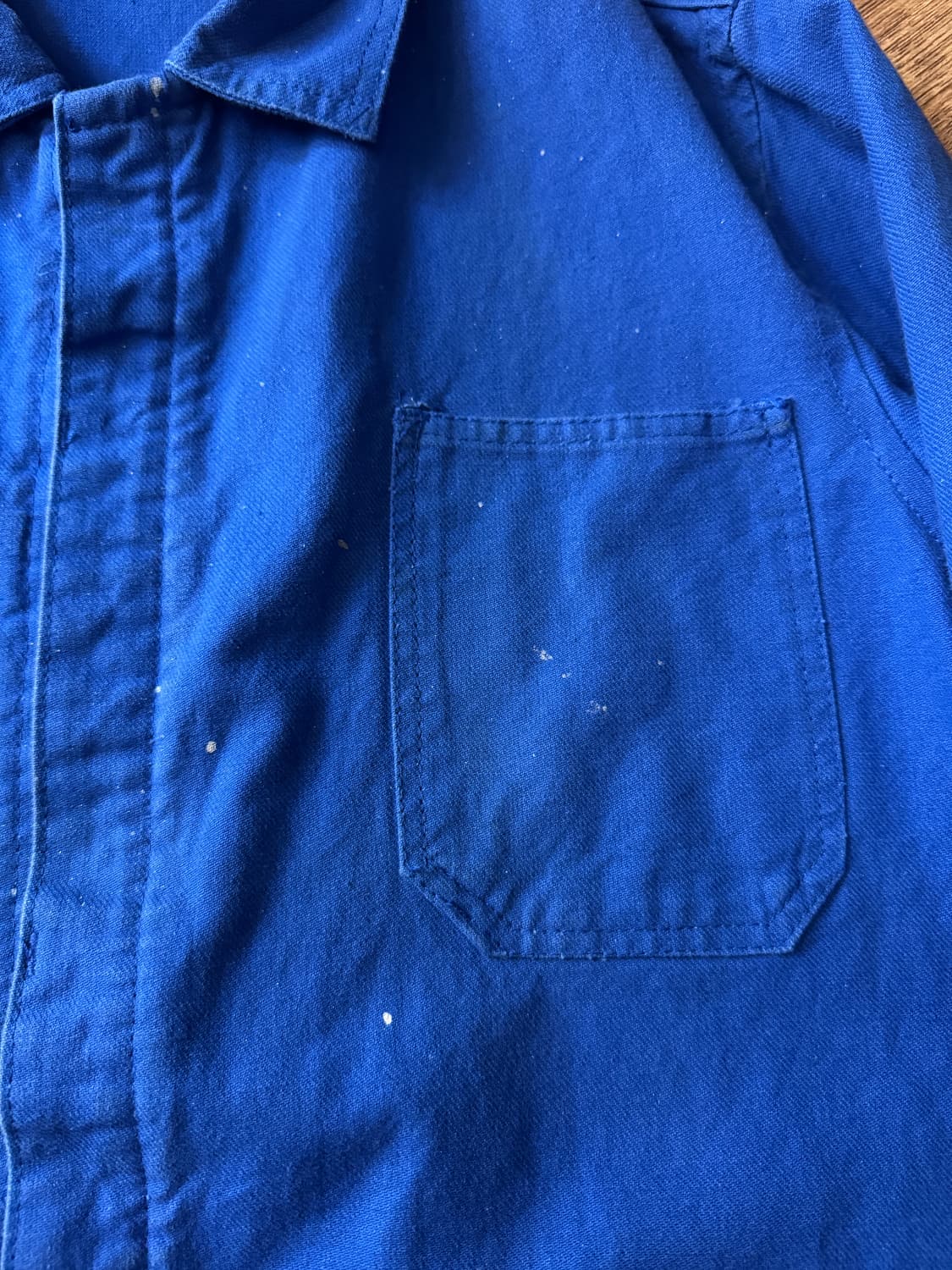 [XL]CHARVET TISSUS 빈티지 페인팅 잉크블루 프렌치 워크자켓 상품이미지3