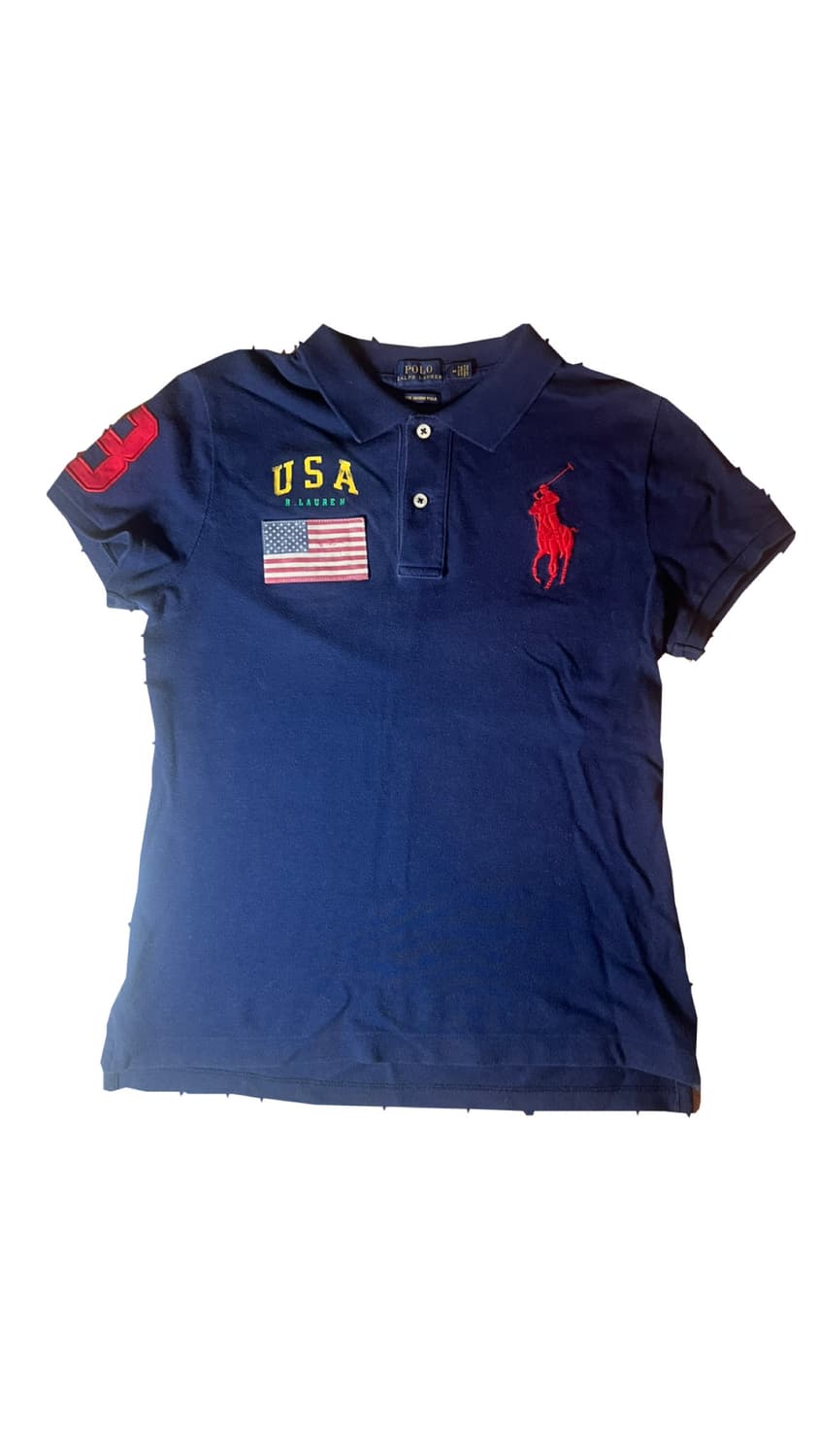 폴로 랄프로렌 USA 패치 빅포니 반팔 폴로셔츠 네이비 상품이미지1