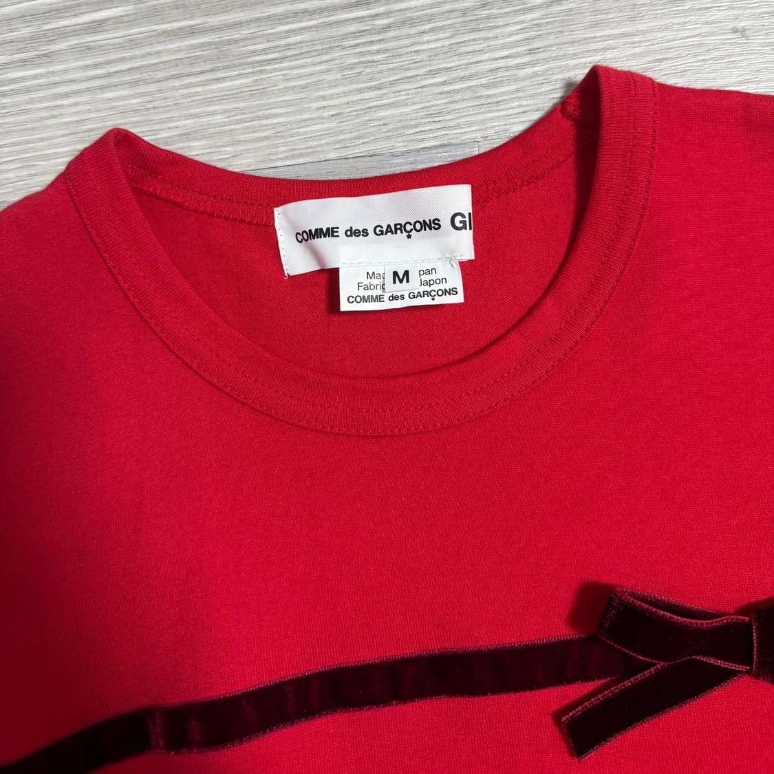 꼼데가르송 걸 벨벳 리본 티셔츠Comme des Garcons girl 상품이미지6