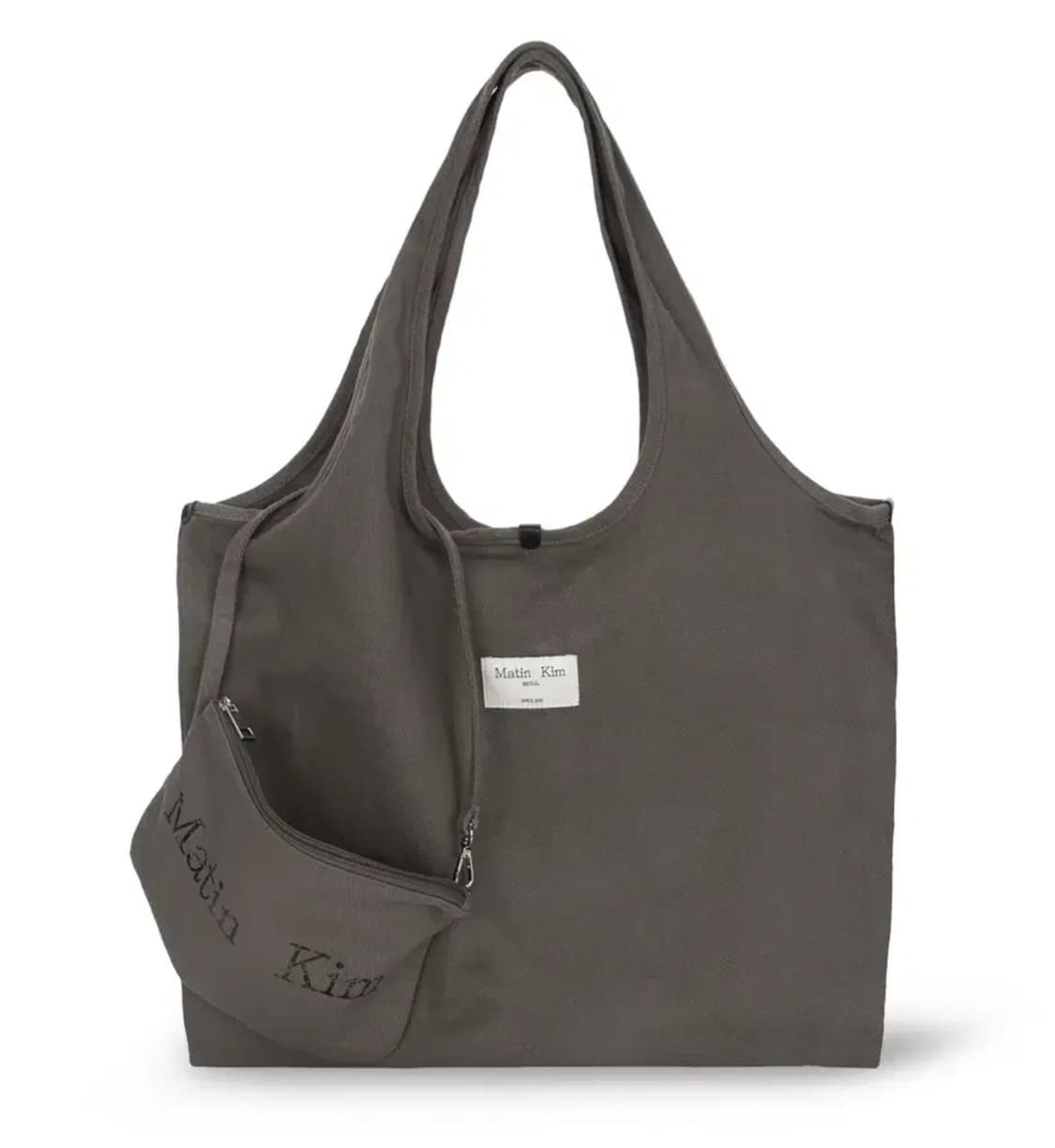 마뗑킴 크랙 로고 에코백 빅숄더백 보부상가방 차콜브라운 + 미니백 상품이미지1