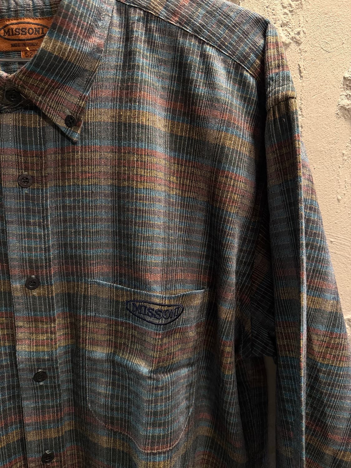 105 미쏘니 MISSONI 멀티 체크 셔츠 그린 상품이미지3