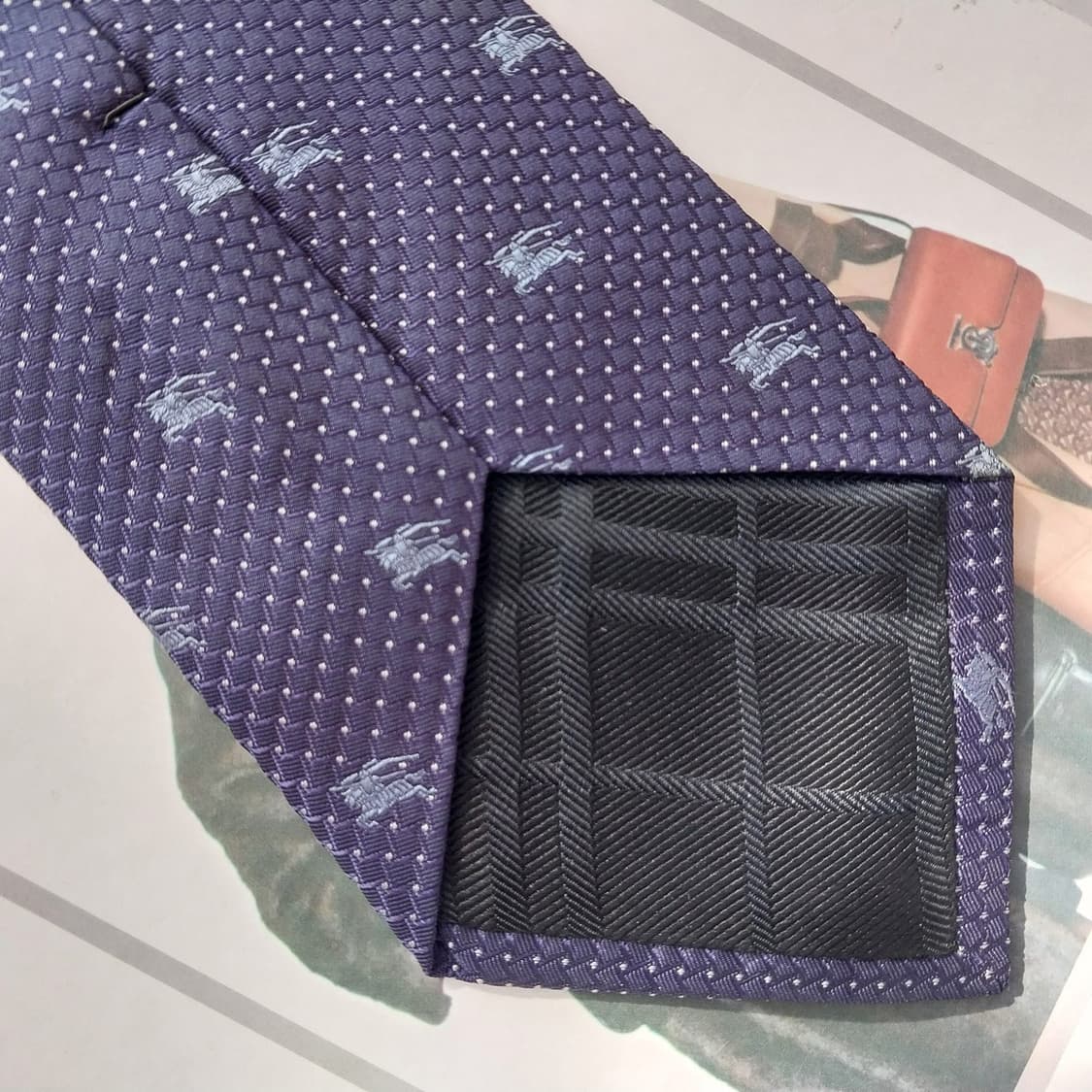 버버리 실크 기마사 로고 패턴 넥타이 8.4cm A~B등급 K2077 상품이미지6