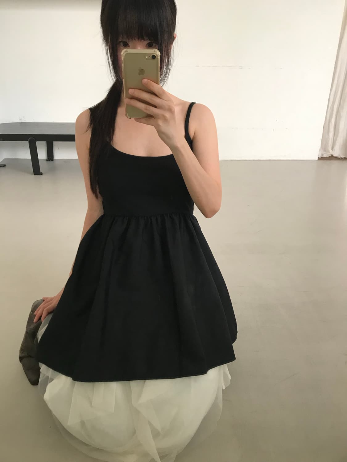 vintage black balloon sleeveless 상품이미지4