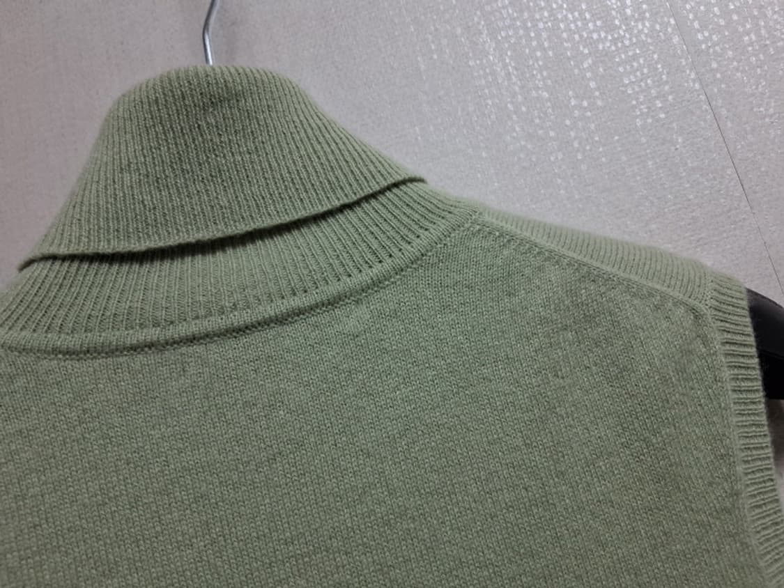 일본빈티지수입 CHAMTEX  라이트그린 100%퓨어캐시미어 폴라티 민소 상품이미지6
