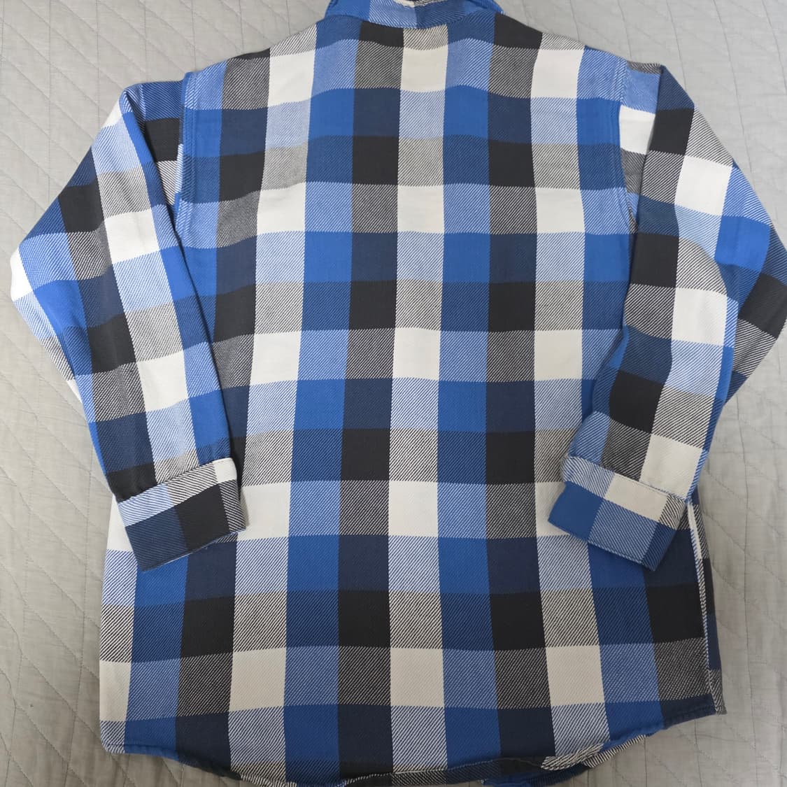 [L] 70s 프로스트 프루프 빈티지 플란넬 체크 셔츠 블루/블랙 상품이미지4