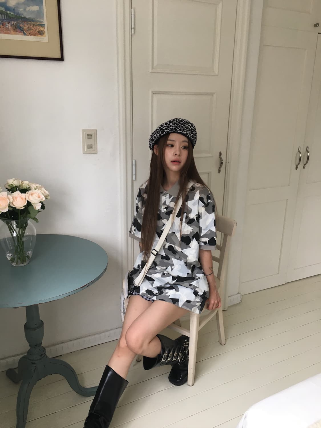 Bape 베이프 회색 카모 스타 티셔츠 상품이미지5