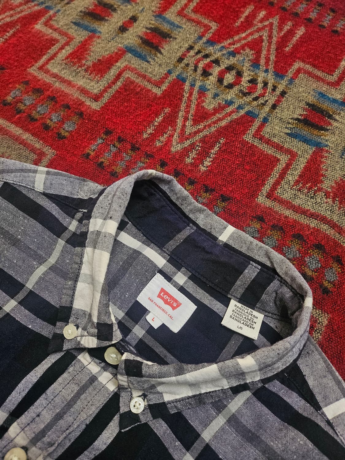 Levis 코튼 체크 셔츠 L 상품이미지4