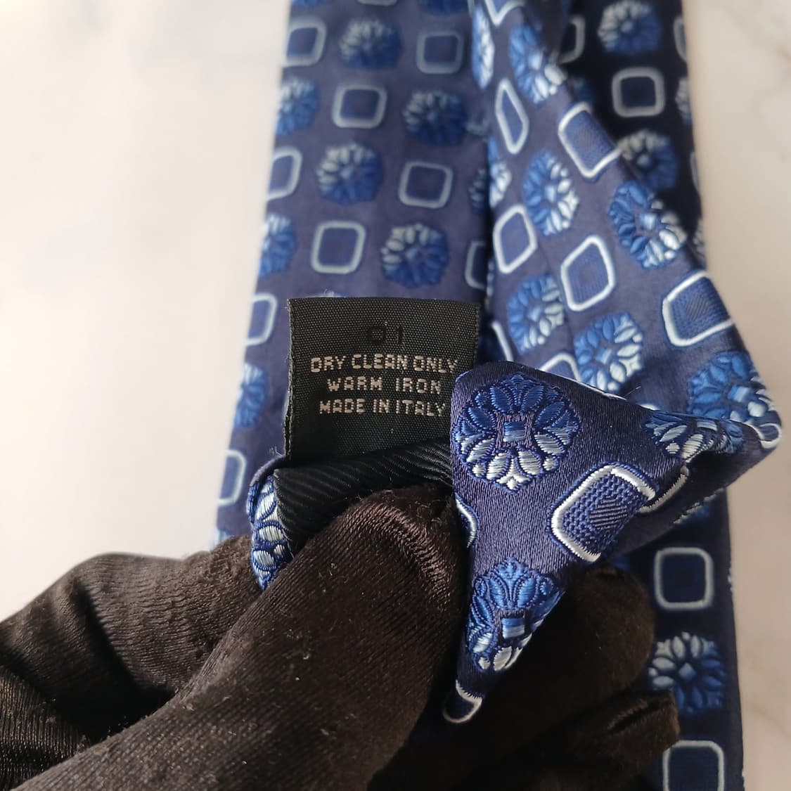 제냐 실크 블루 플라워 패턴 넥타이 8.9cm A+등급 A19274
 상품이미지8