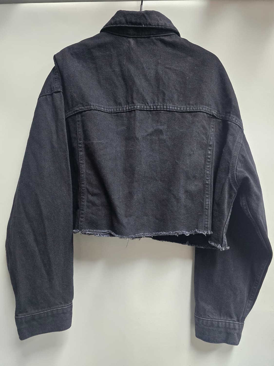 블랙 크롭 데님 자켓 L 상품이미지2