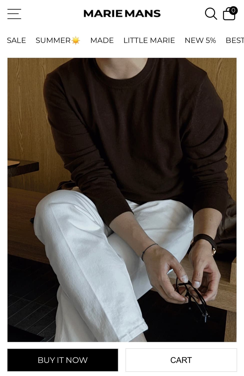 마젠트 캐시미어 라운드 니트 상품이미지1