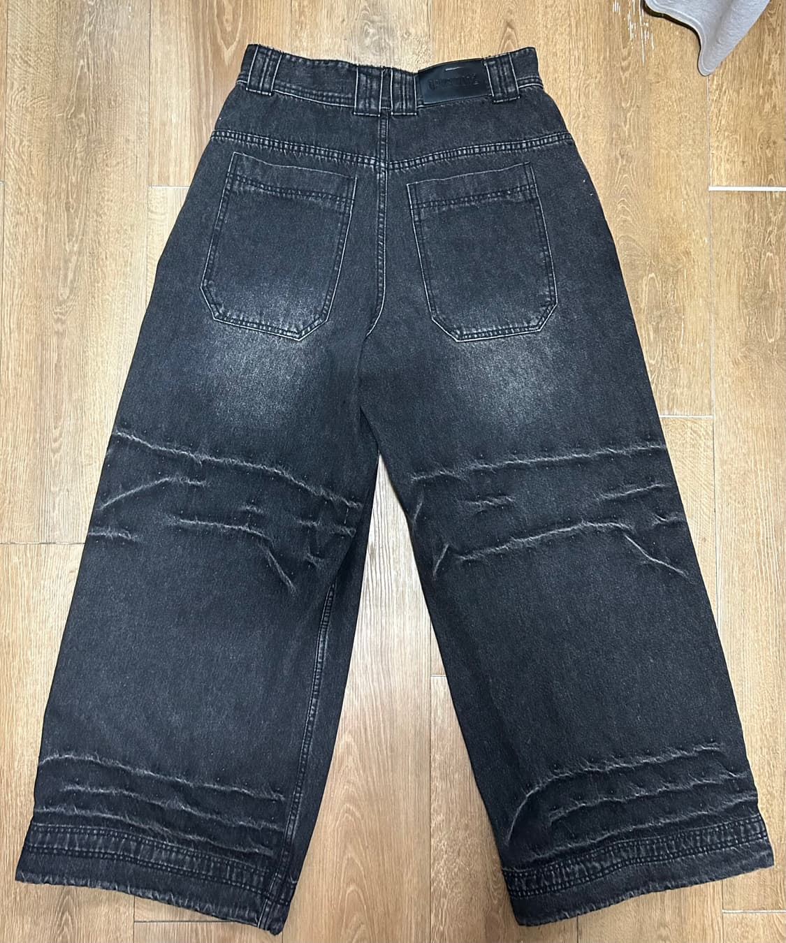 오퍼스0012 CLAWED MELTED DENIM PANTS BLACK 상품이미지2