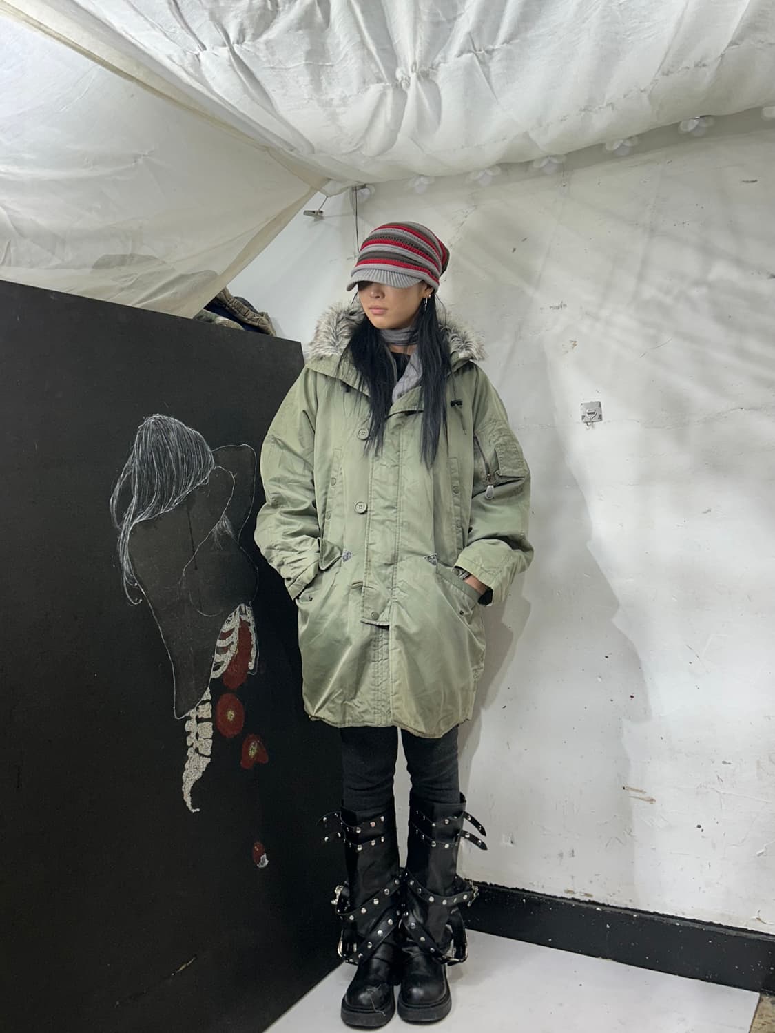 일본빈티지 Rg 울프죠 퍼 후드 개파카 자켓 L 상품이미지1