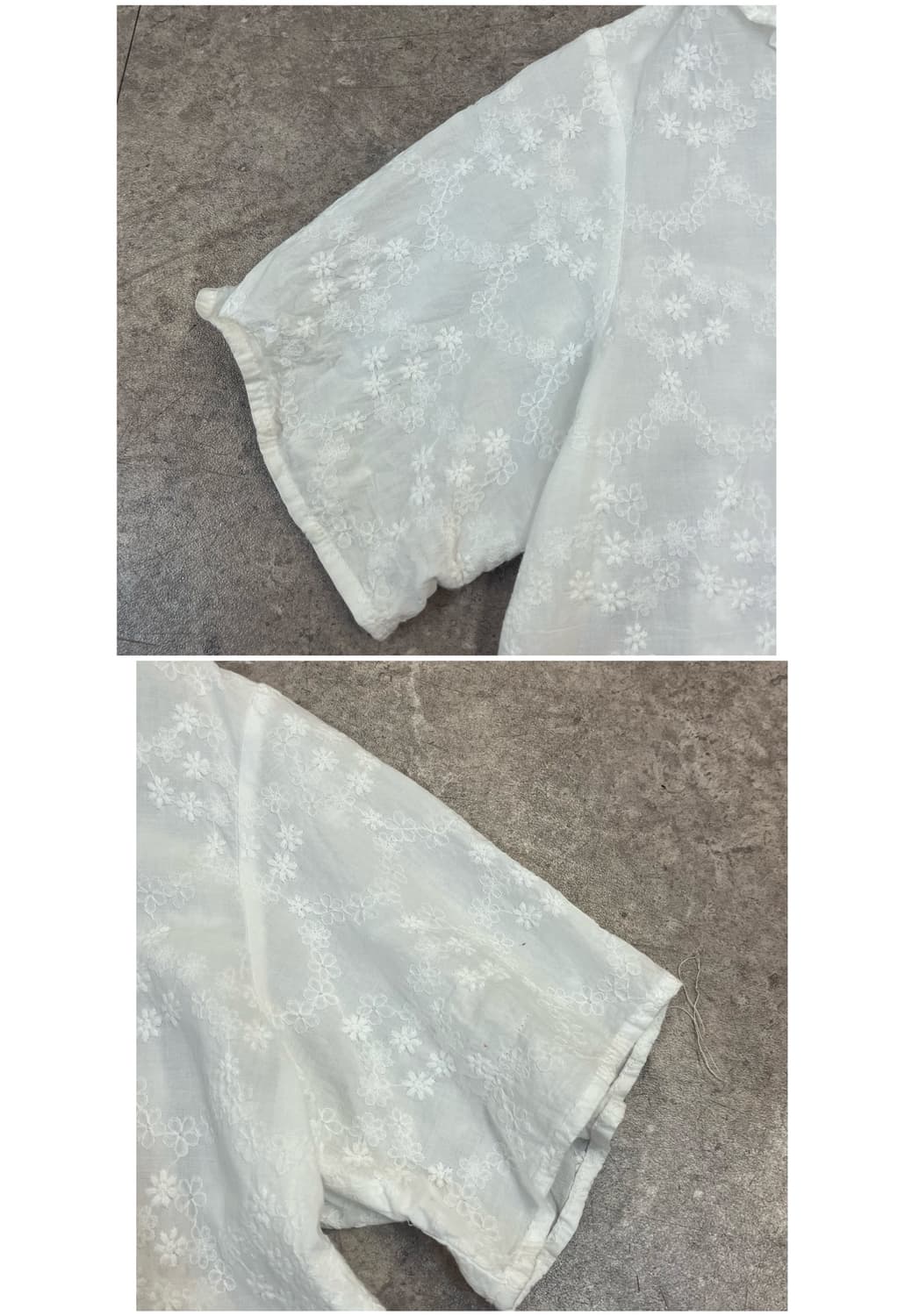 빈티지 반팔 프릴 블라우스 화이트 #csz4091 상품이미지5