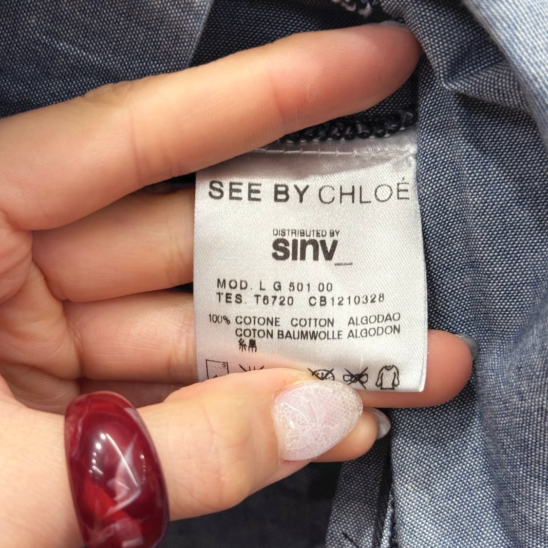 씨 바이 끌로에 코튼 플리츠 미니스커트 턱 디테일 A라인 연청 상품이미지8