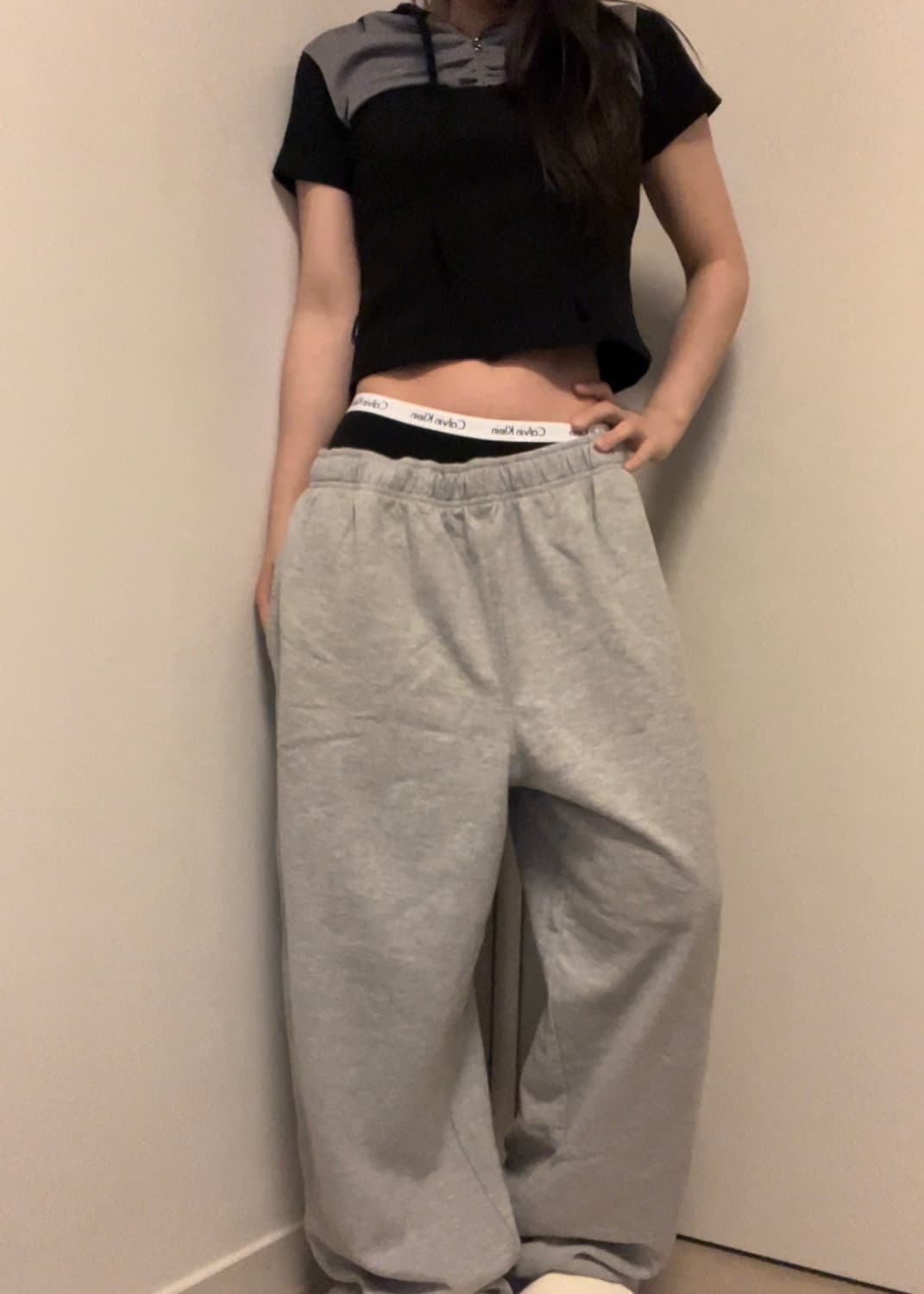 loose fit gray training pants 상품이미지1