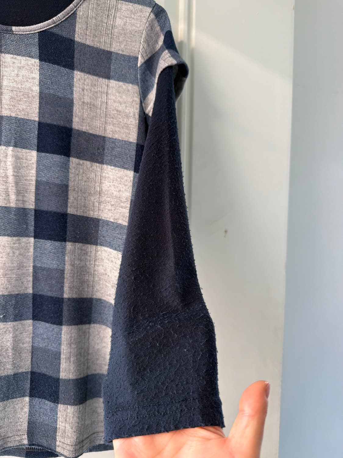 일본빈티지 네이비체크 모리 롱슬리브 상품이미지10