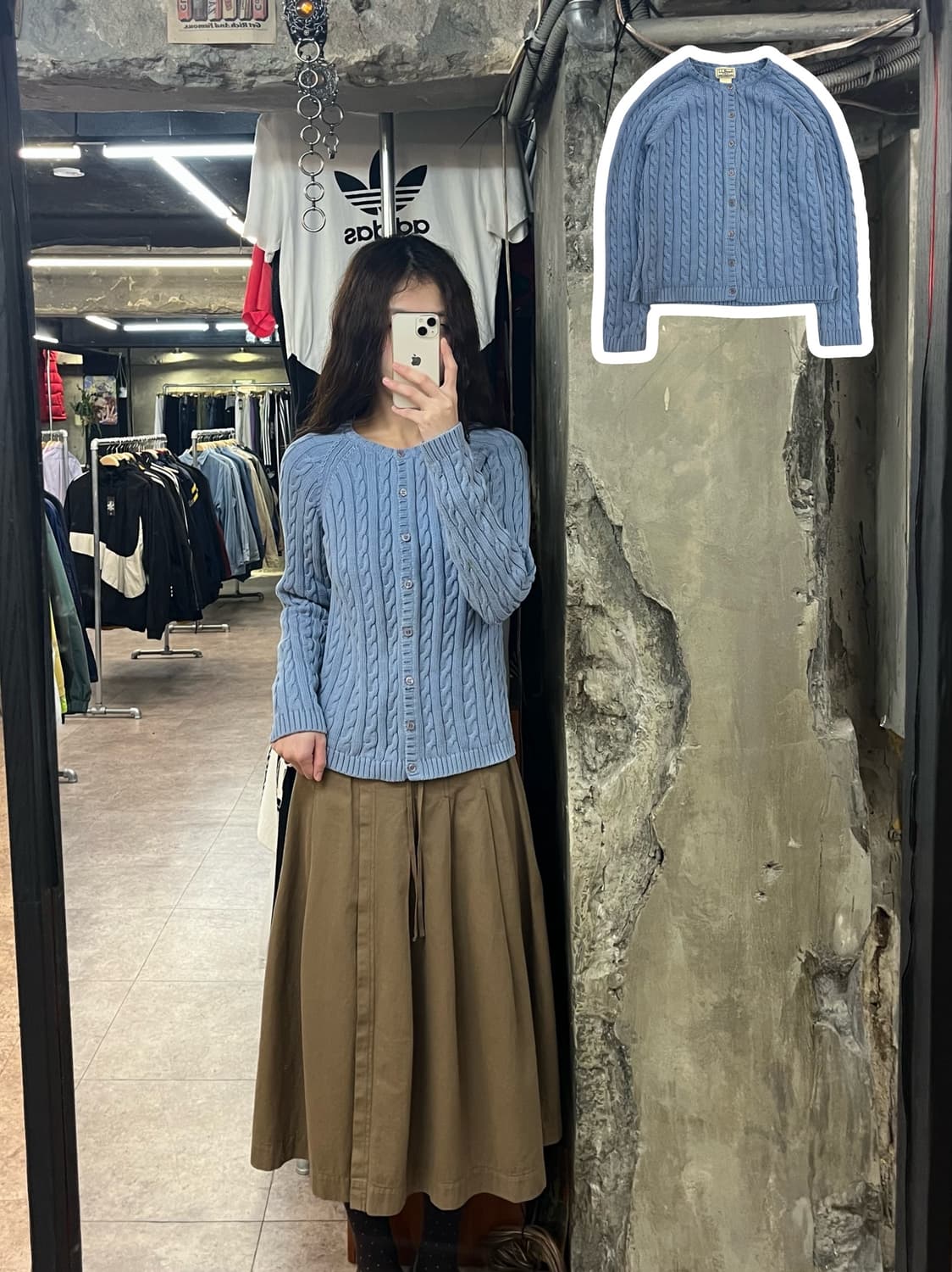 엘엘빈 꽈배기 가디건 스카이블루 S #csz2365 상품이미지1