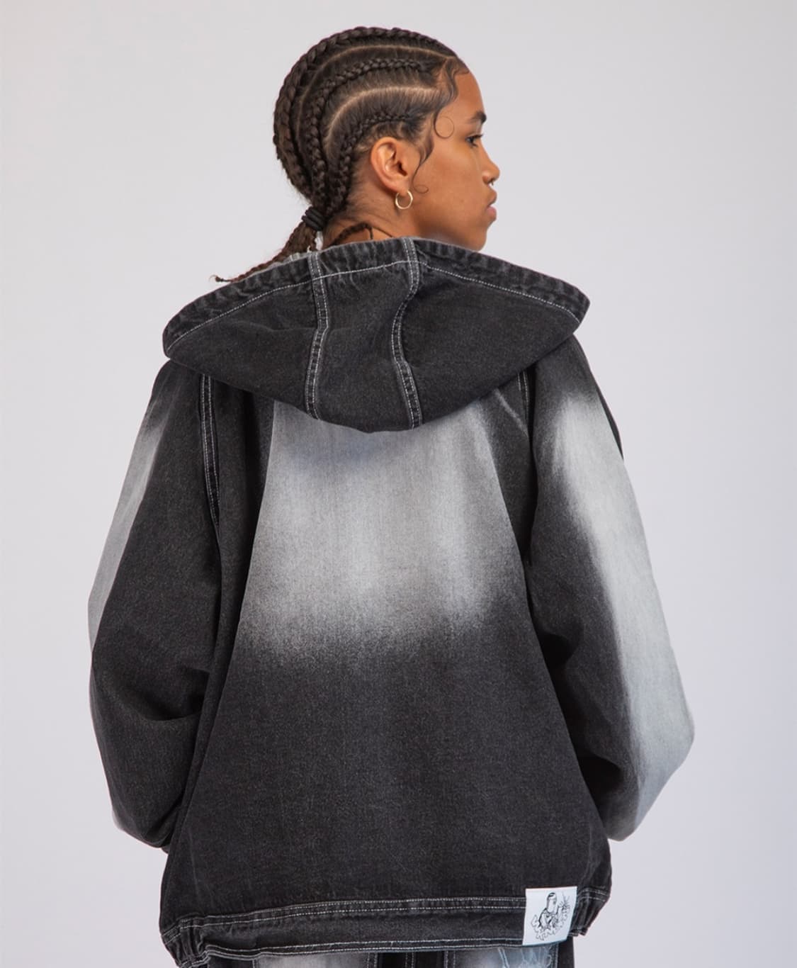 [새상품]WKNDRS 위캔더스 브러쉬 데님 후디 집업 상품이미지2