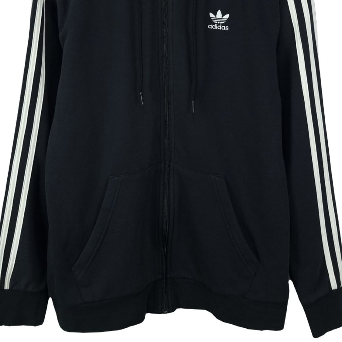 [아디다스] 불꽃 로고 자수 삼선 후드 집업 져지 블랙 M18723 상품이미지5