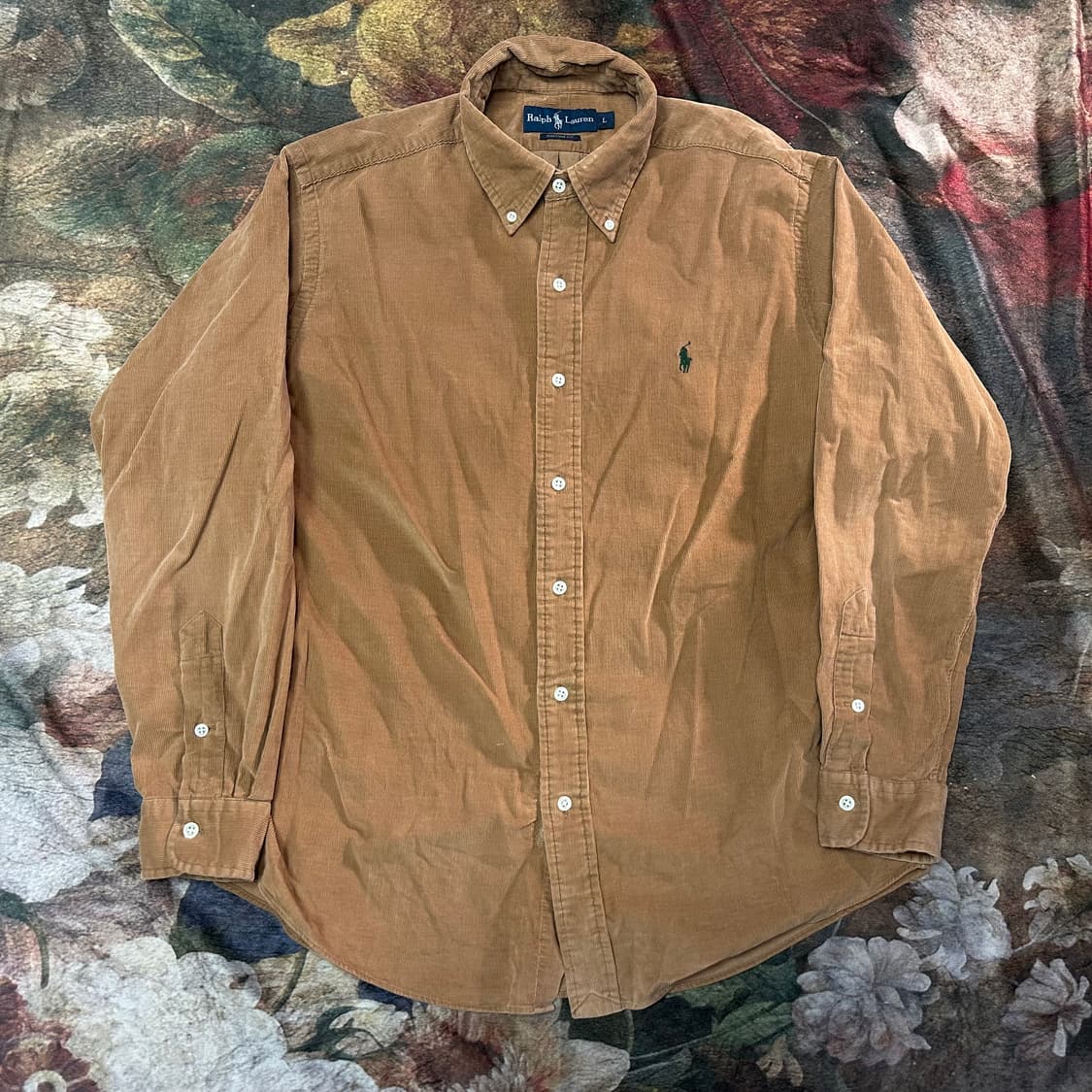 폴로 랄프로렌 스몰 포니로고 베이지코듀로이셔츠 L 상품이미지1