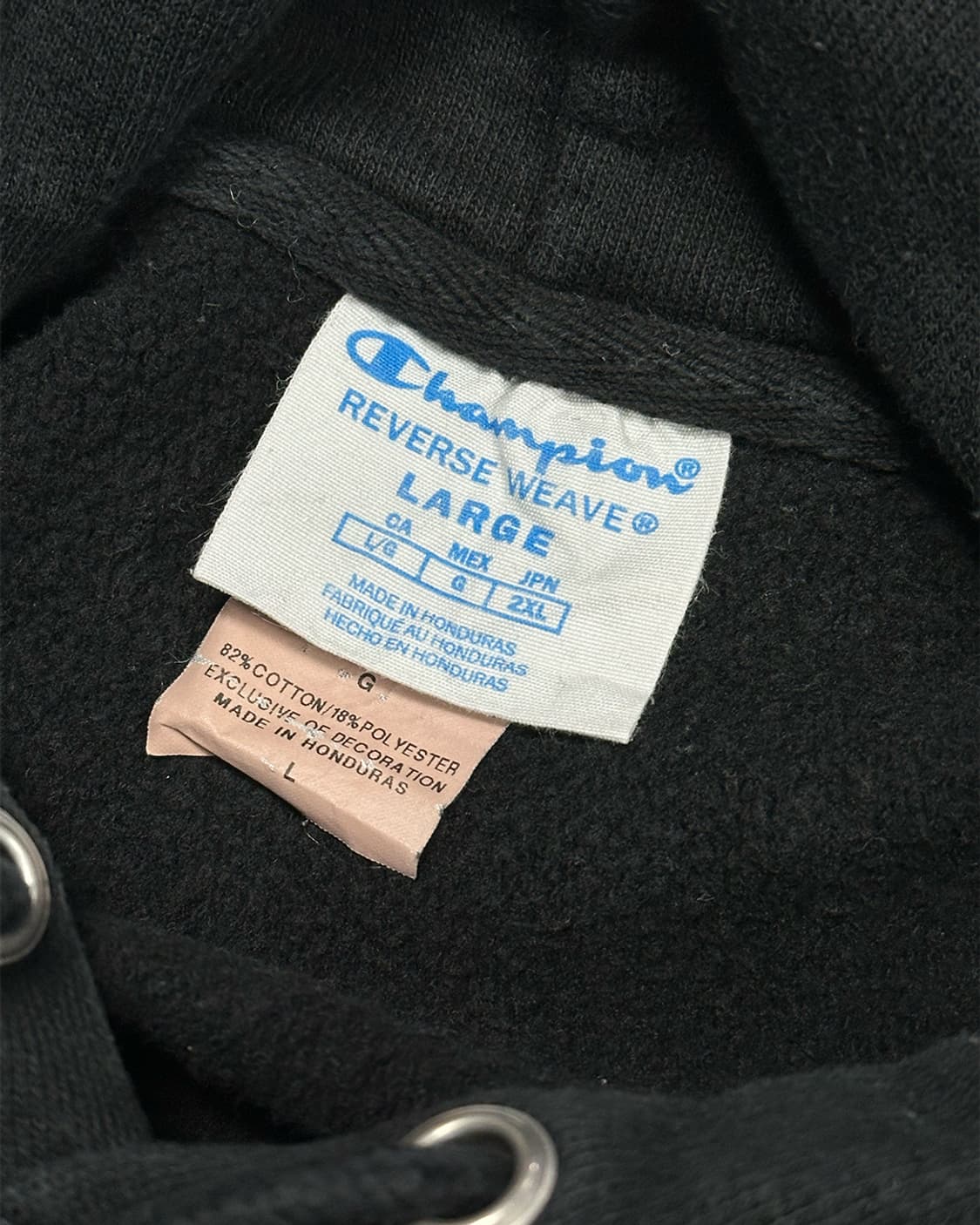 챔피언 리버스위브 기모 후드티 블랙 상품이미지4