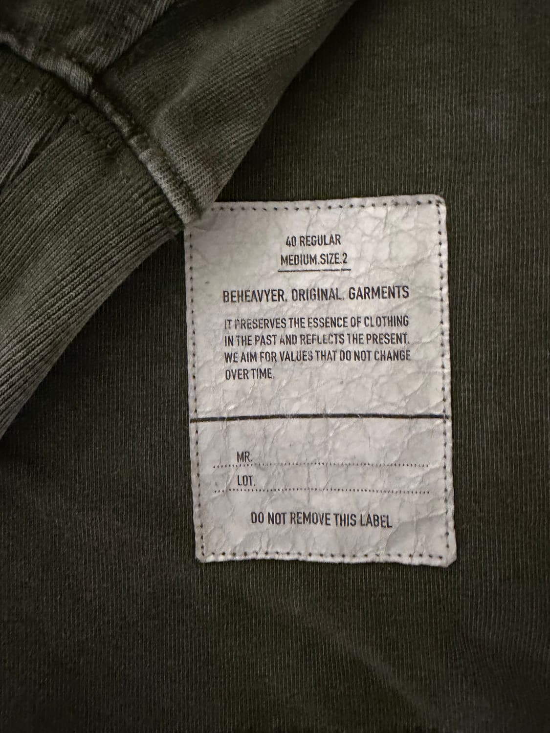 비헤비어 distressed 긴팔 티셔츠 올리브 2사이즈 상품이미지2